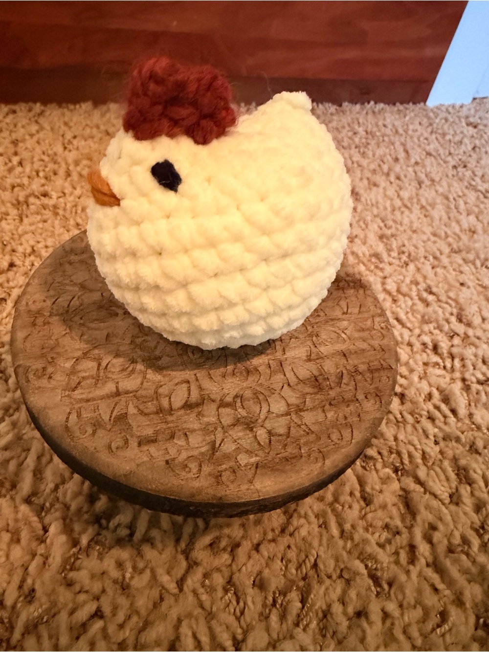Handmade Crochet Chicken- Cream and Brown
